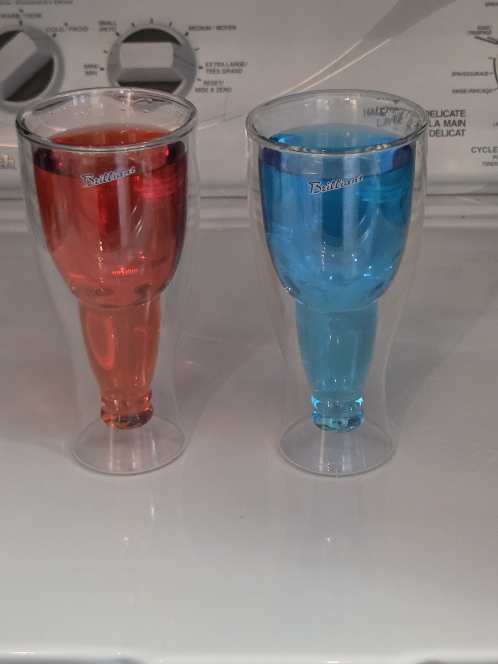 2 Beer Glass Double-Walled Beer Glasses ( In Glass, No Plastic)
